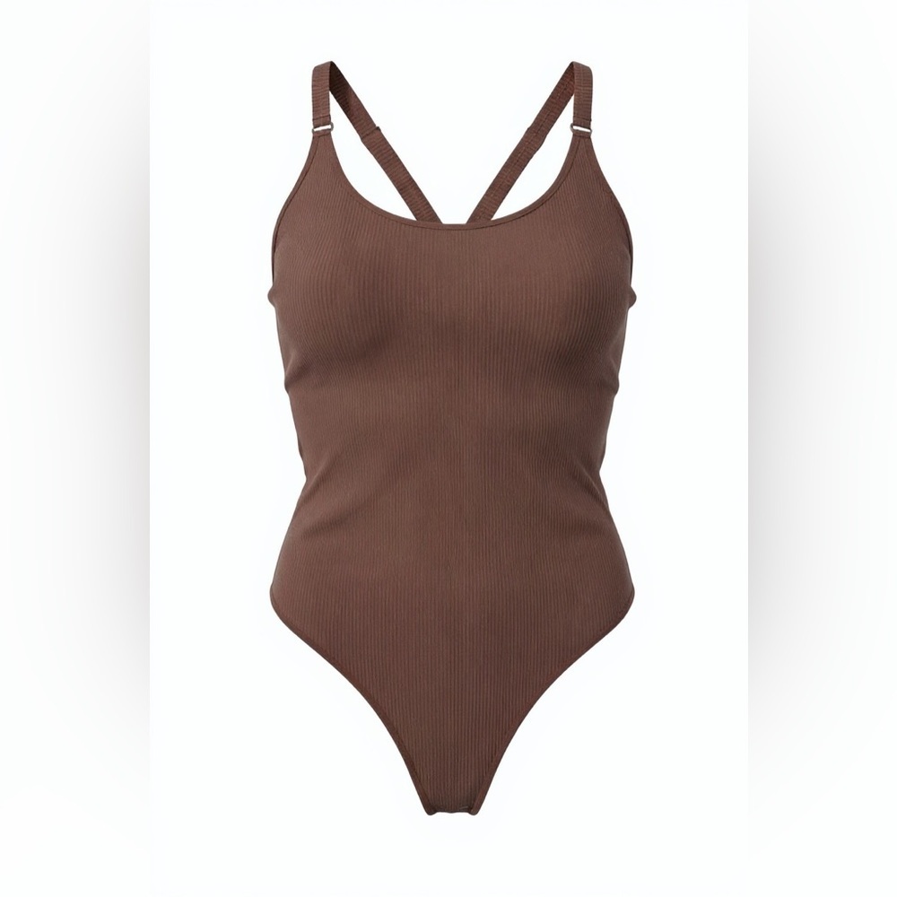 Mauve Ribbed thong bodysuit | Great Bundle Item